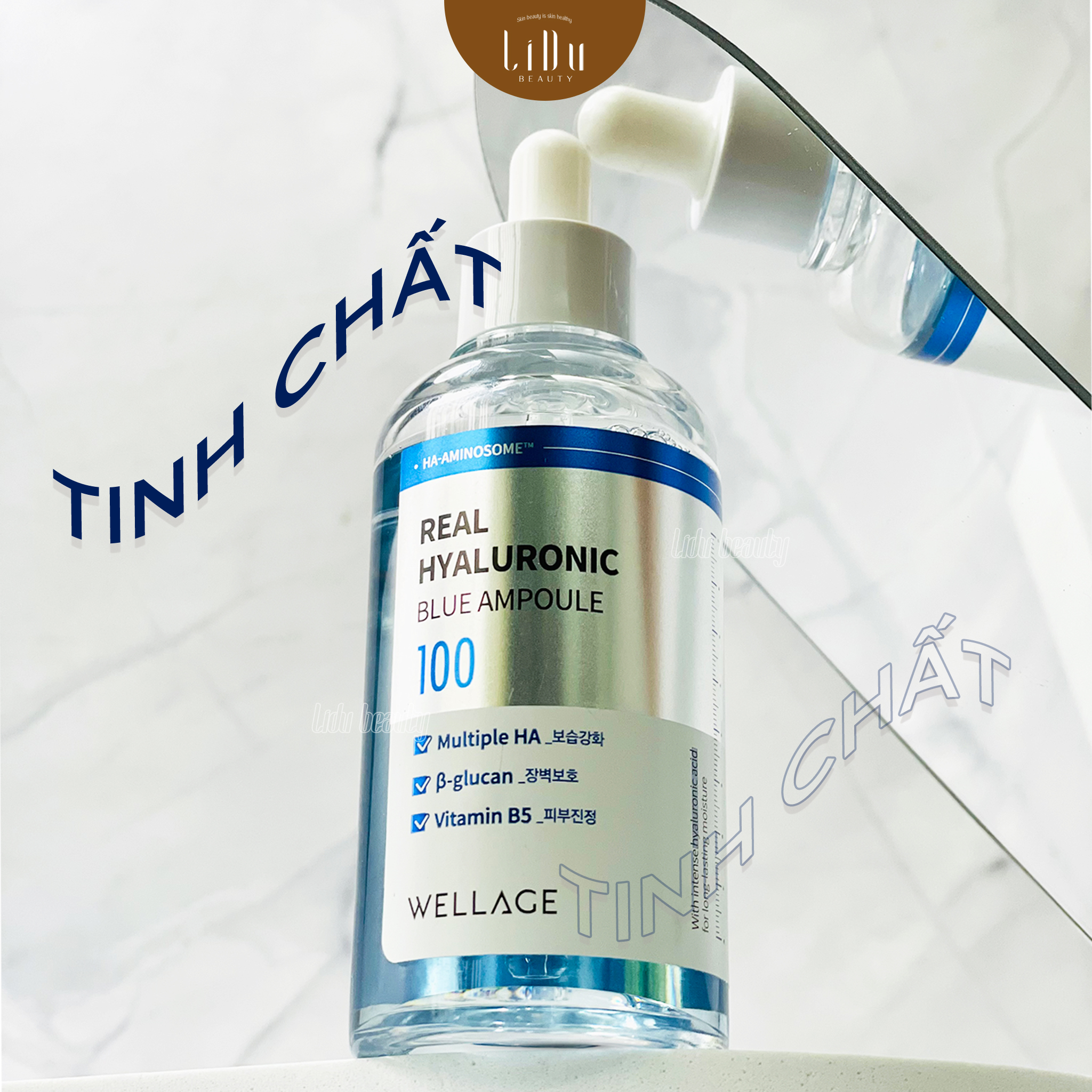 Tinh chất phục hồi & nuôi dưỡng da căng bóng - wellage real hyaluronic blue 100 ampoule