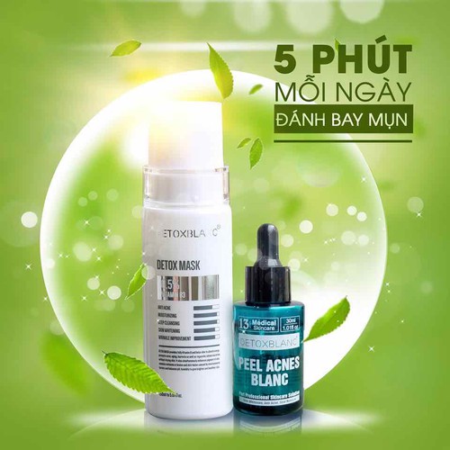 [HCM]Combo Trị mụn Thải Độc DETOX BLANC - DETOX