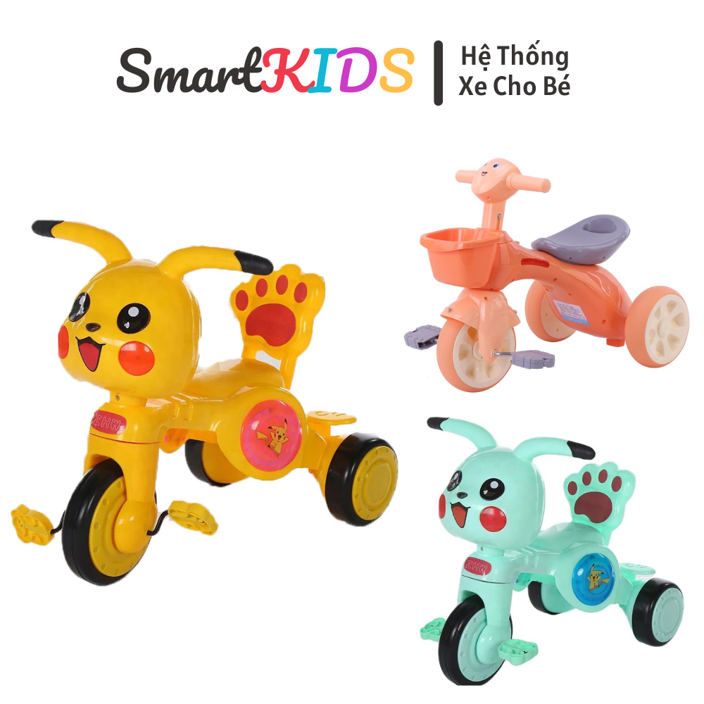 Xe ba bánh - xe đạp ba bánh cho bé từ 2-5 tuổi mẫu pikachu - gấu con