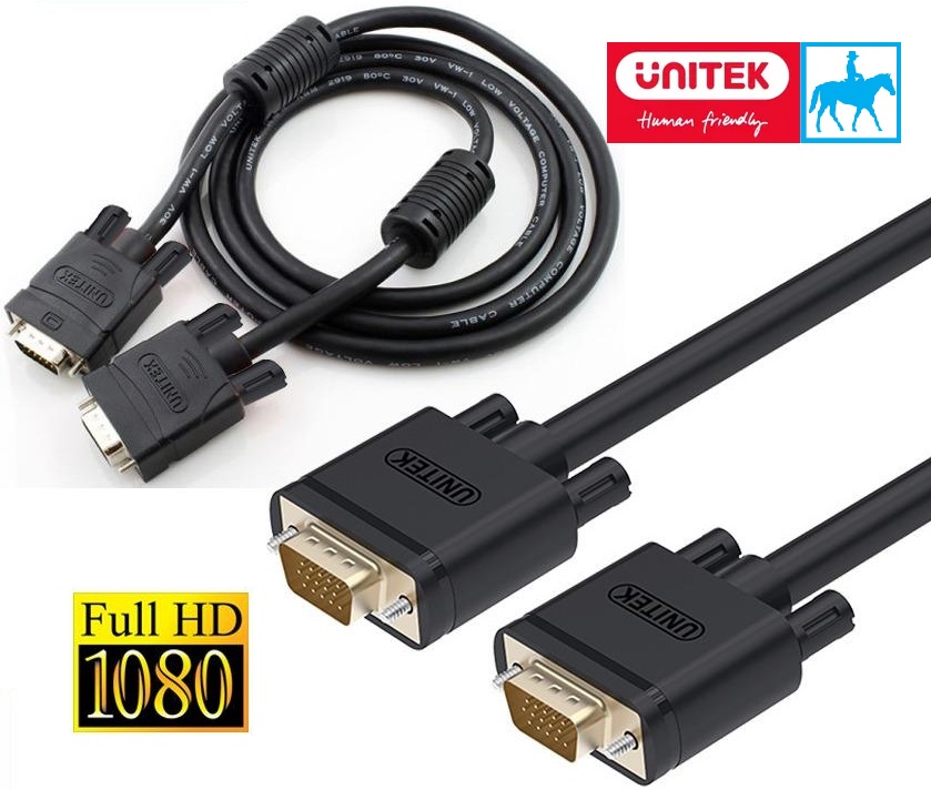 Dây cáp màn hình vga full hd unitek y-c506g / y-c506a dài 10m