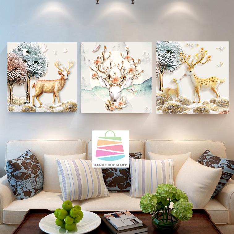 [HCM]Tranh treo tường NAI VÀNG trang trí phòng khách phòng ngủ bàn ăn FrameDecor