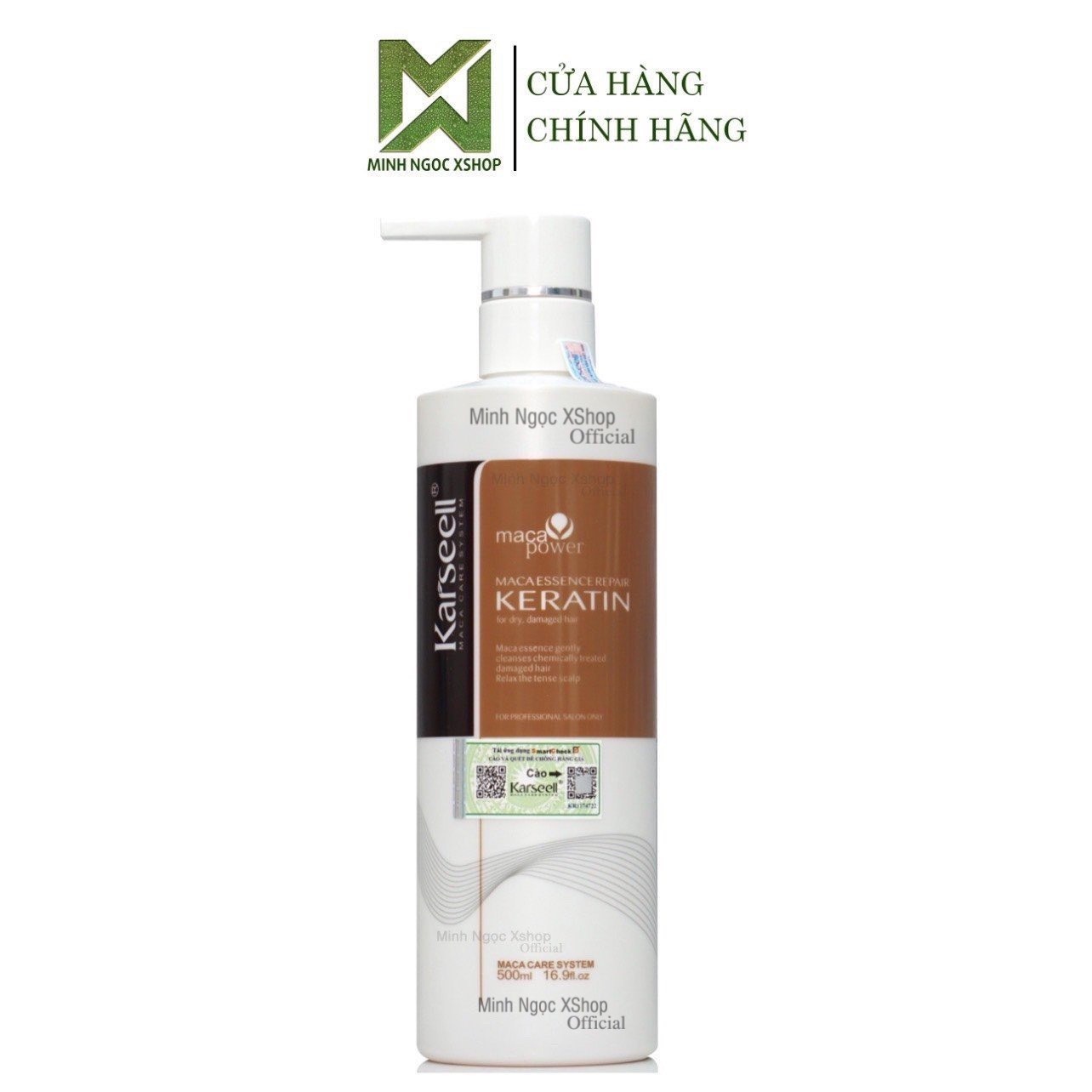 Phục hồi tóc nát Keratin Karseell Maca dạng kem 500ML