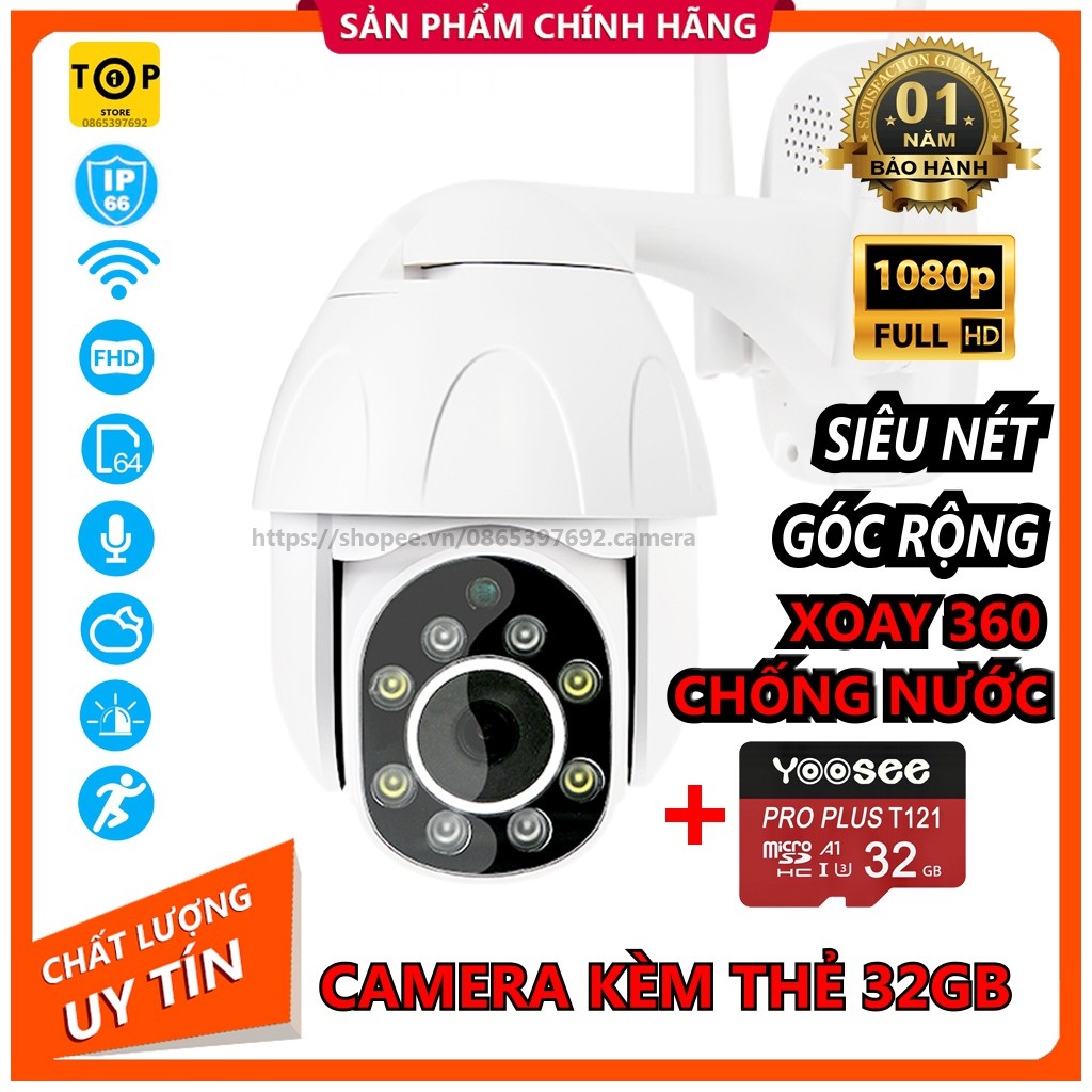 [HCM]Camera Wifi Không Dây Ngoài Trời Yoosee Full HD 1080P Hồng Ngoại Yoosee PTZ 2 Râu 6 LED Trợ Sáng 4 LED Hồng Ngoại Đàm Thoại 2 Chiều Hỗ Trợ Xoay 360 BẢO HÀNH 12 THÁNG