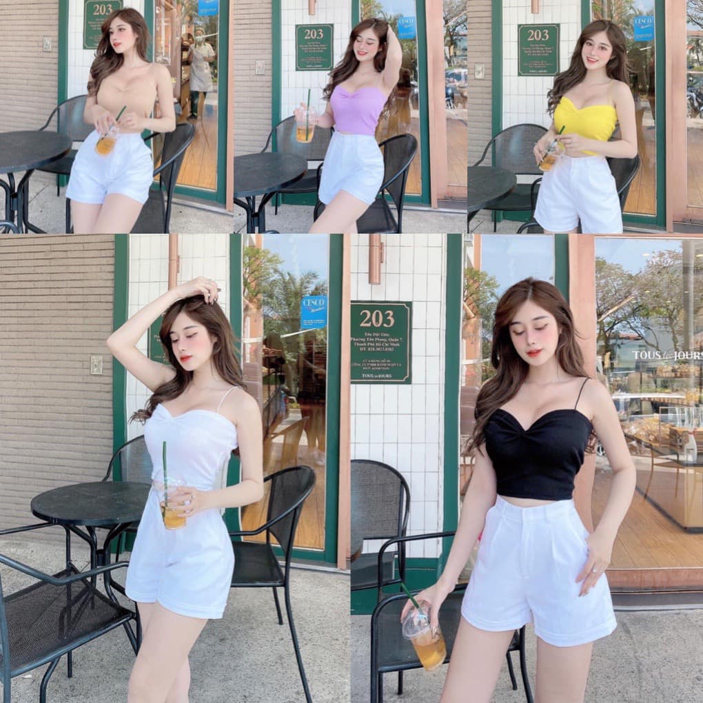 Áo 2 dây bún croptop rúm ngực chất len tăm mềm mịn thời trang hàn quốc, amelia, áo ngực nữ, áo ngực nữ sexy, áo 2 dây kiểu, áo 2 dây sexy, aos 2 dây mặc vest, áo 2 dây len tăm