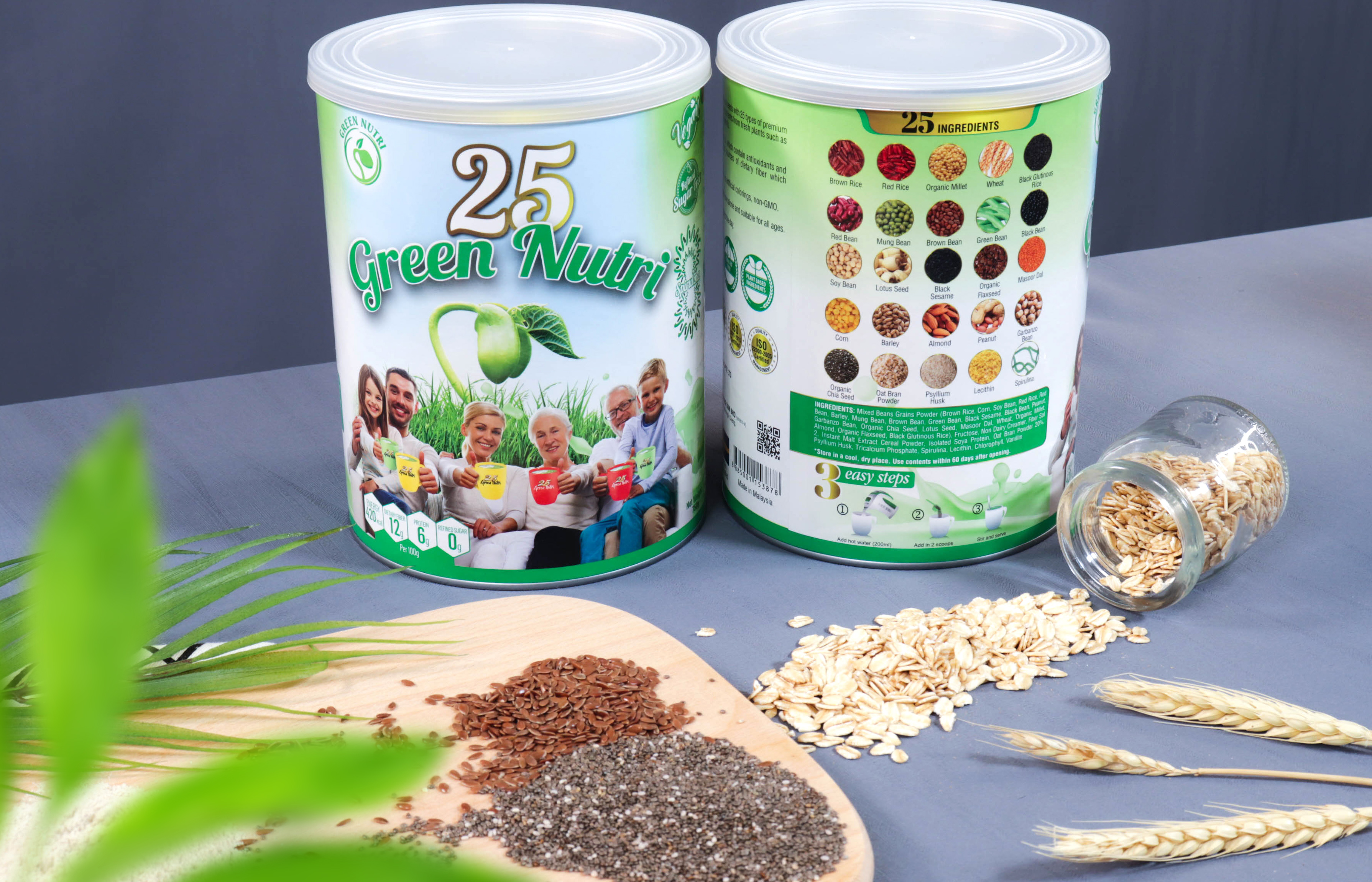 Sữa hạt 25 green nutri dạng lon 750g