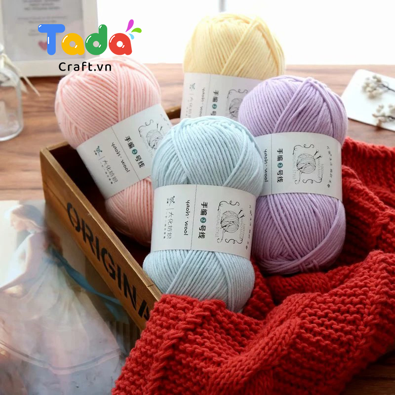 Len Yaoh Wool 100g Sợi 3mm Mềm Nhẹ Giữ Ấm Tốt