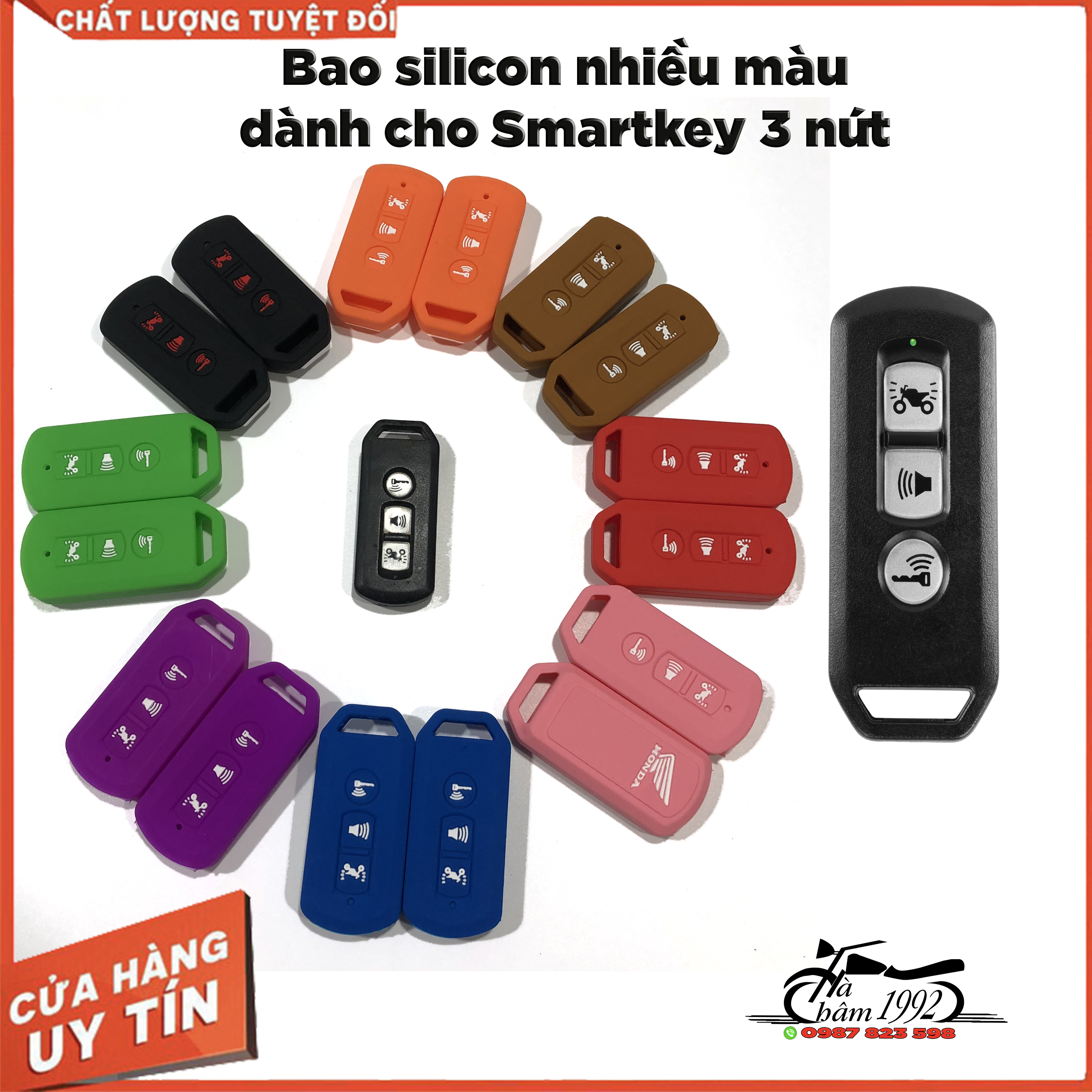 Bọc chìa khóa Smartkey Slicon SH 2016 - 2020, PXC, SH Mode - Loại Smartkey 3 nút; Bao Chìa Khóa Smarkey SH, SH Mode, PCX; Bọc Chìa Khóa Xe Máy SH, Bọc Chìa Khóa Xe máy
