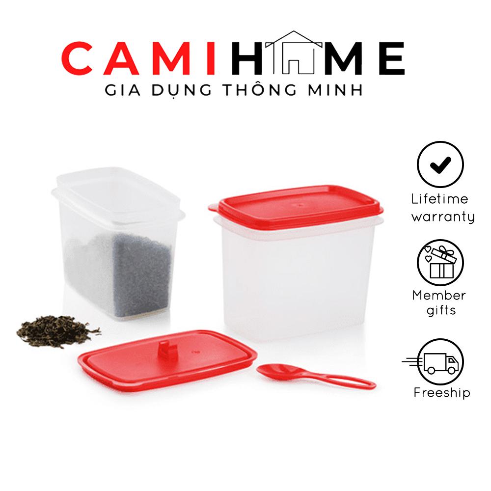 Hộp đựng gia vị kèm muỗng shelf saver with spoon tuperware, hộp trữ khô, hộp bảo quản thực phẩm