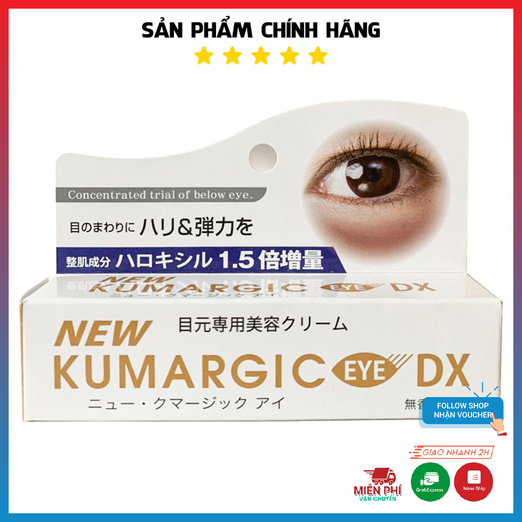 Bộ kem tr'ị thâm quầng mắt, kem dưỡng thâm mắt kumargic eye nhật bản 20g - xóa mờ các vết nhăn, vết chân chim, bọng mắt, mí mắt sưng húp và quầng thâm trên mắt,kem tr'ị thâm mắt nữ,kem mắt tr'ị thâm,kem mắt