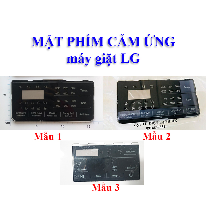 Mặt phím bấm cảm ứng máy giặt LG cửa trước - lồng ngang Mặt kính mica hiển thị điều khiển mg