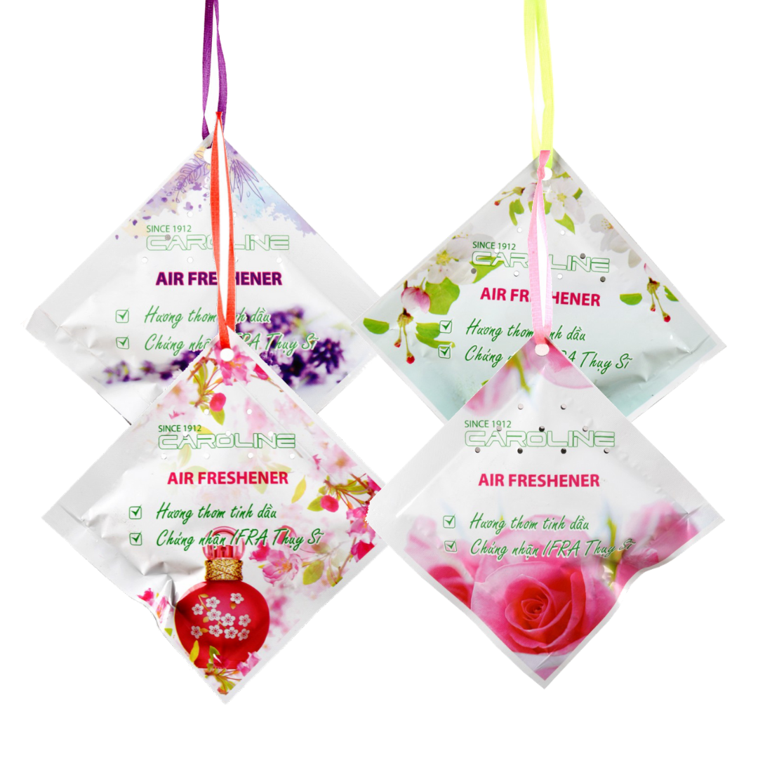 Combo 4 túi thơm Tinh dầu Caroline 20g, túi thơm treo phòng, xe oto, văn phòng CRL