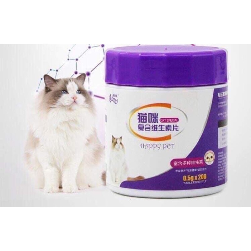 [MiuPetVitamin] Vitamin tổng hợp Happy Pet dành cho chó mèo, làm đẹp mượt lông, sáng mắt, ngăn ngừa chảy nước mắt