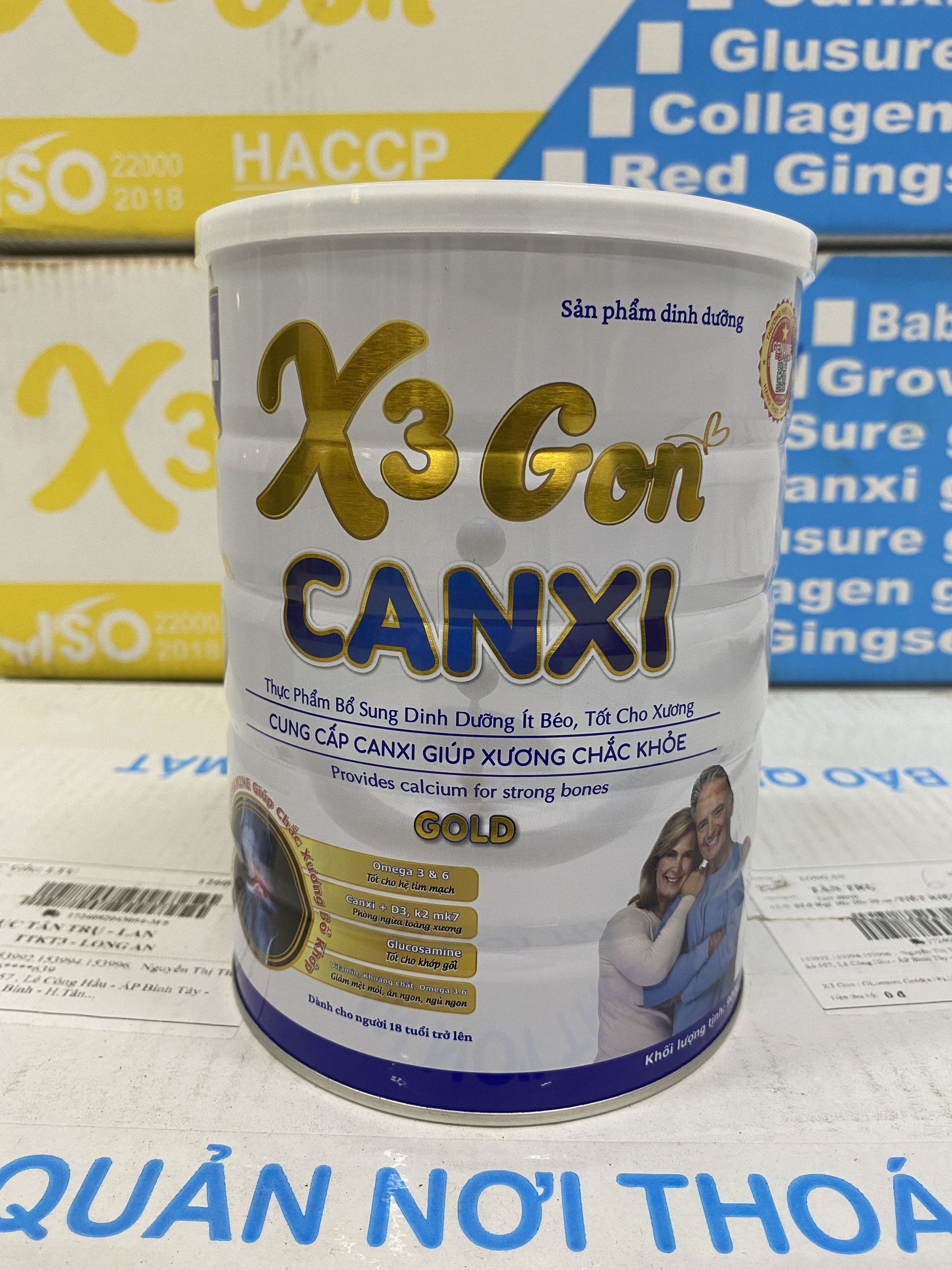 Date T10 2025 Sữa X3 GON CANXI GOLD bổ sung canxi - 900 gr hộp
