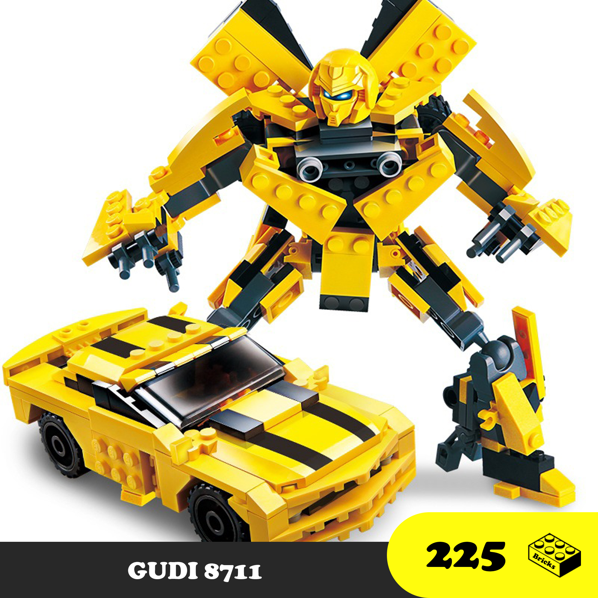 Đồ chơi Lắp Ráp Robot Autobot Bumblebee, GUDI 8711 Xếp hình Robot Ong bắp cày, Mô hình thông minh [225 Mảnh ghép]