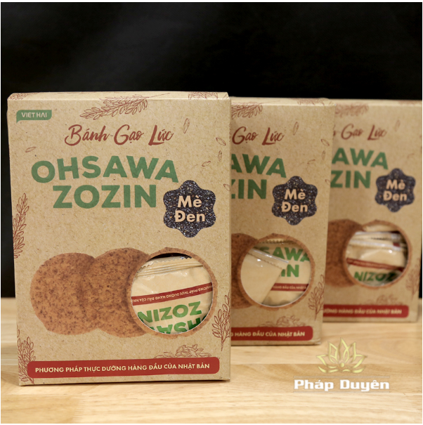 Combo 3 hộp Bánh Gạo Lứt Mè Đen OHSAWA ZOZIN- phương pháp thực dưỡng hàng đầu Nhật Bản - bánh không đường dành cho người tiểu đường và ăn kiêng ( Mỗi hộp 125g)