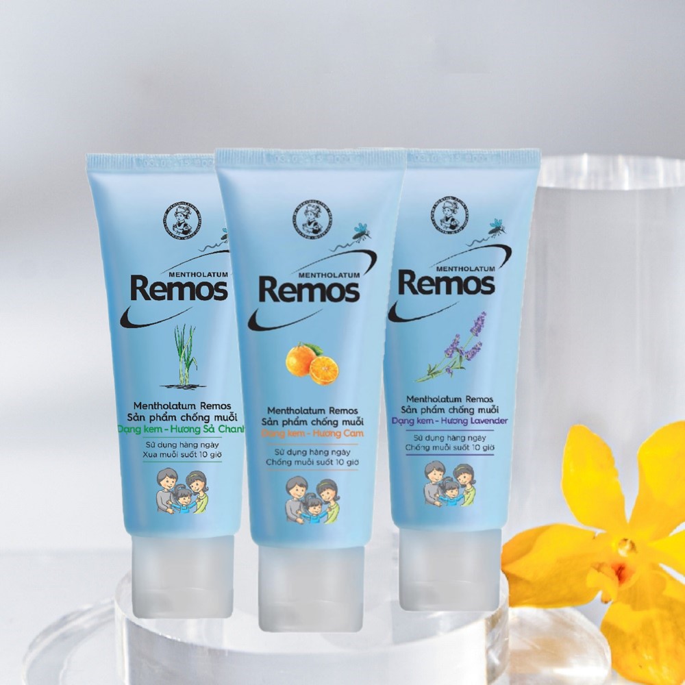 Kem Chống Muỗi Remos Hương Lavender| Hương Cam | Sả Chanh 70g Remos Rohto Mentholatum Repellent Mosquito And Insect Cream 70g
