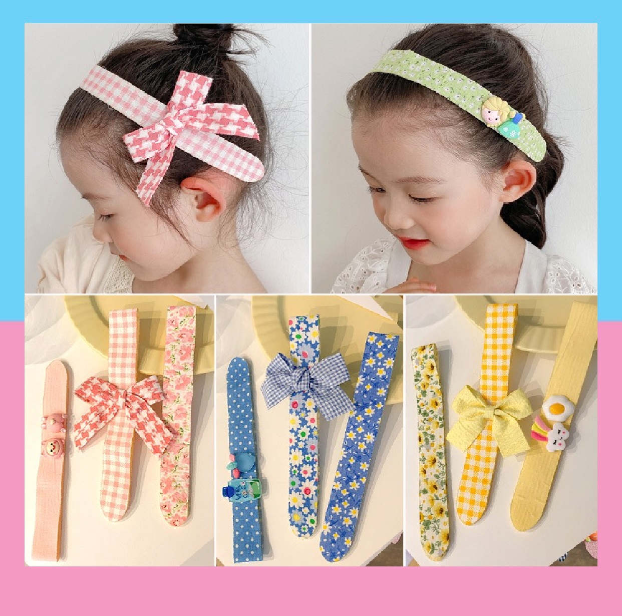 Băng đô dính tóc gấp gọn cho bé xinh xắn combo 3 chiếc
