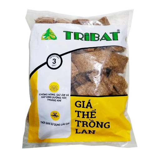 Xơ dừa miếng trồng Lan cắt cục tribat 3dm3