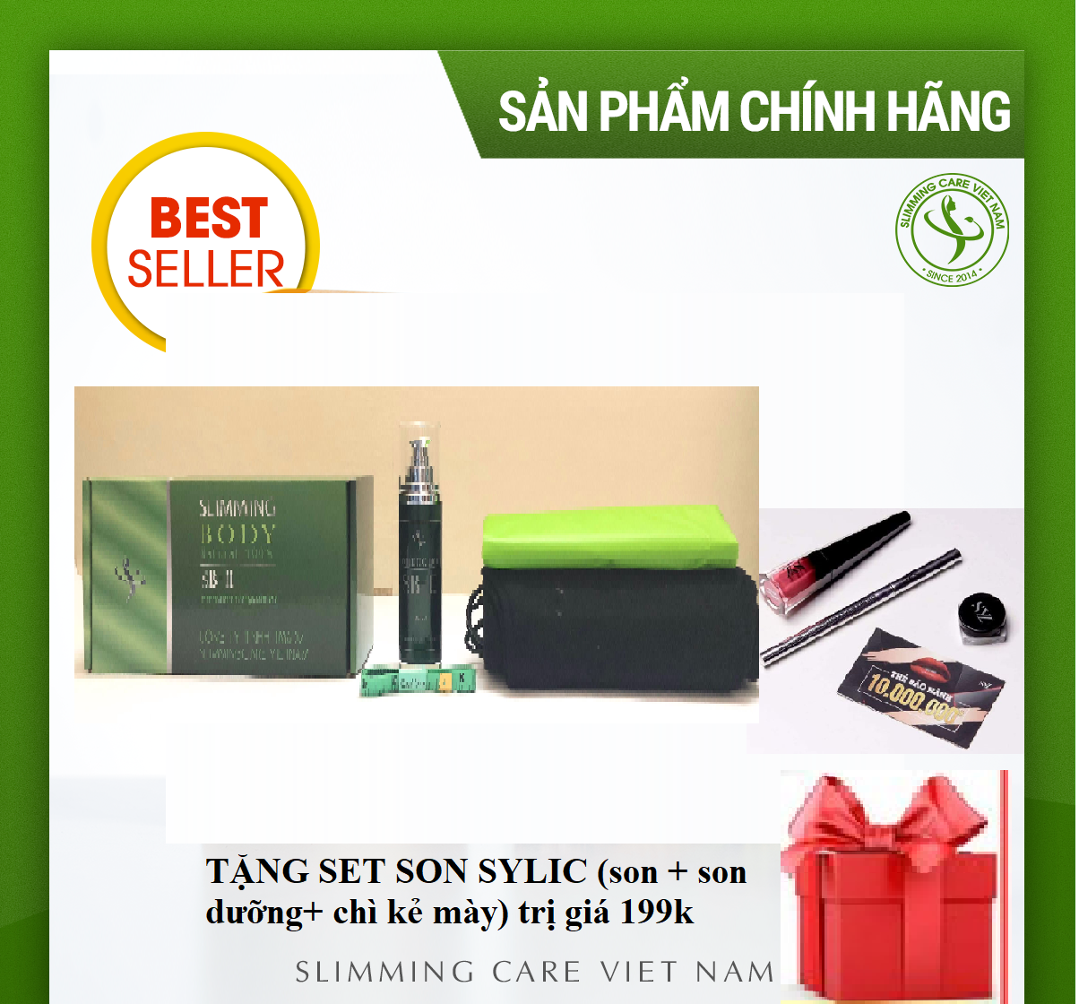 Nguyên bộ ủ nóng tan mỡ Slimming Body 2 (tinh dầu + đai quấn + cuộn nilong + dây đo)