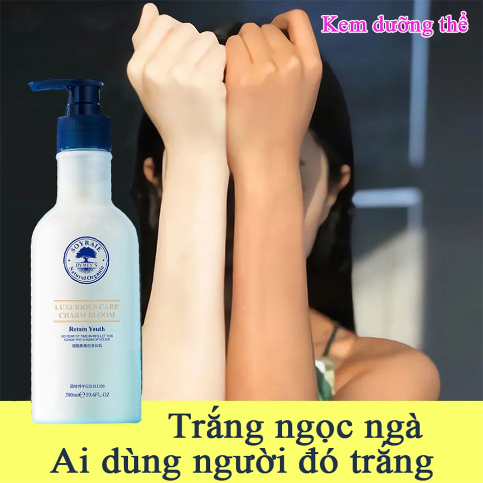Kem dưỡng thể làm trắng kem làm trắng cơ thể kem dưỡng ẩm 300ml cấp nước giữ ẩm mịn ẩm làm sáng màu da chăm sóc cơ thể Kem làm trắng cơ thể Kem dưỡng thể Nicotinamide Kem dưỡng ẩm làm trắng da Whitening Body Cream