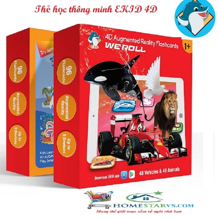 [HCM]Thẻ học thông minh EKID 4D Augmented Reality Flashcards (EKID 4D Animals & 4D Vehicles)