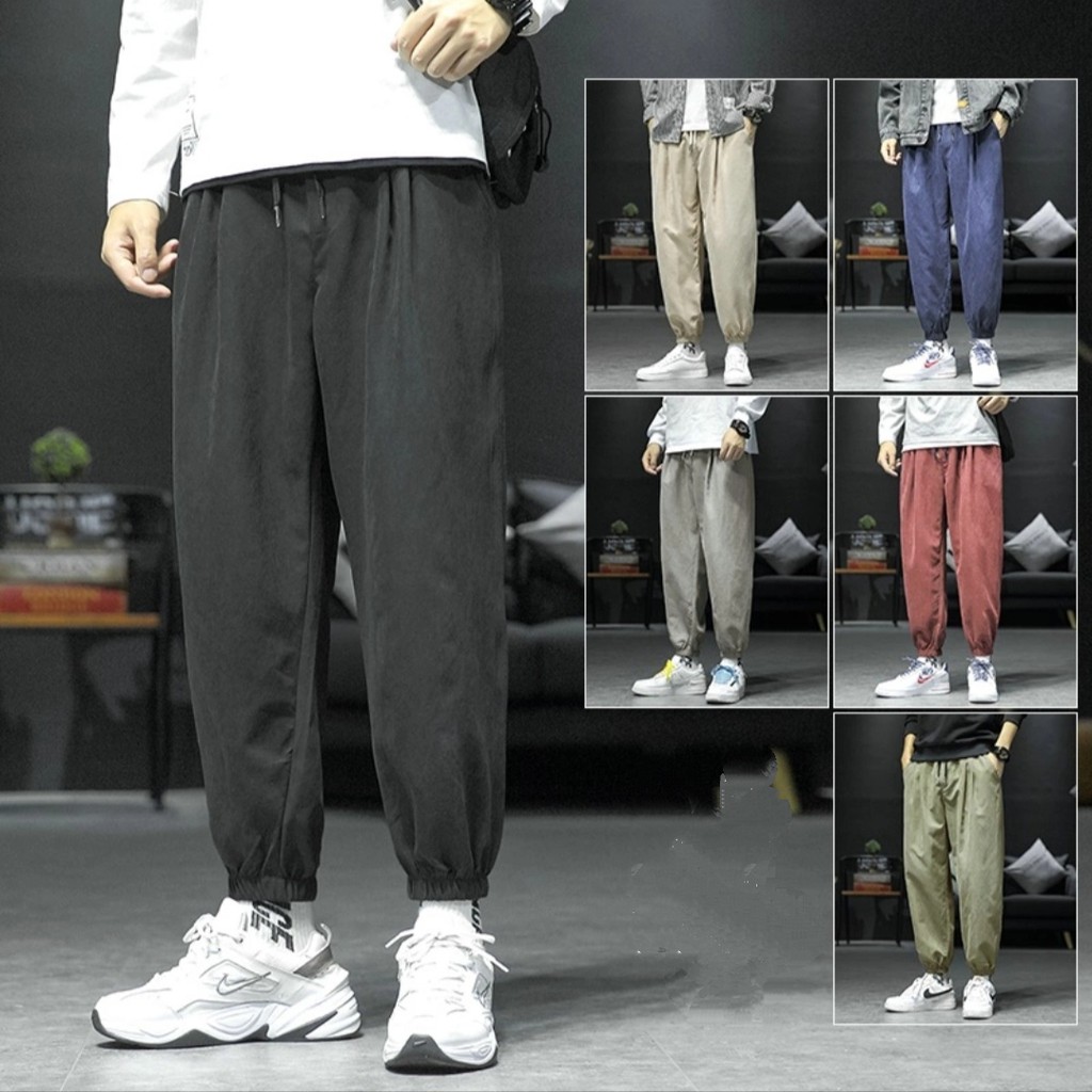 Quần jogger đũi nam nữ ❤ quần dài đũi trơn dạo phố unisex hm