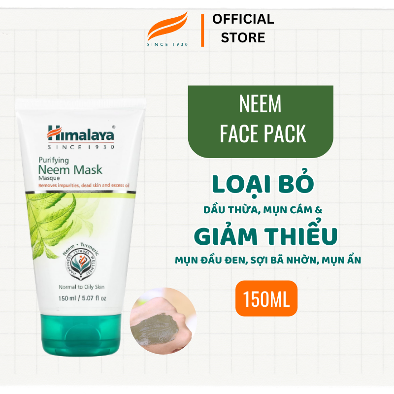[HÀNG CHÍNH HÃNG]Mặt Nạ Đất Sét Giúp Se Khít Lỗ Chân Lông Và Ngăn Ngừa Mụn - Neem Face Pack Himalaya 150ml