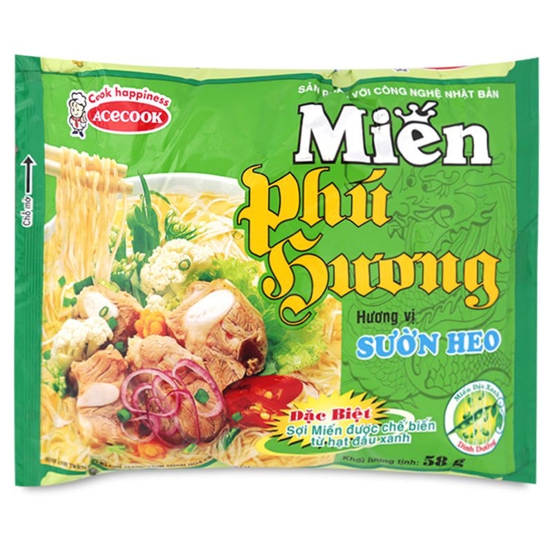 Miến Phú Hương 4 vị Sườn heo, thịt băm,heo nấu măng và gà thùng 24gói 1