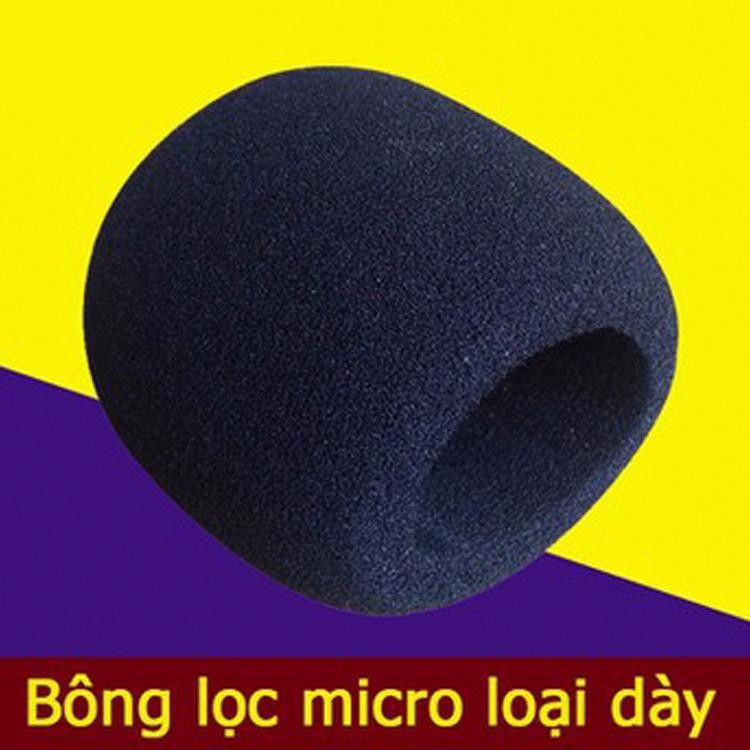 Combo 2 cái Bông mút bọc đầu micro chắn gió, giảm ồn, chống bụi bám loại dày hàng tốt