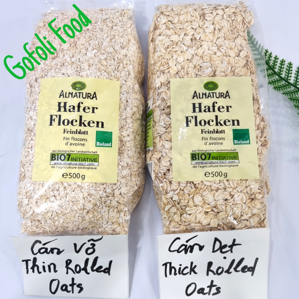 Yến mạch cán vỡ, cán dẹt GOFOLI 500g, ăn kiêng, giảm cân, nguyên chất, 5 phút ăn liền, thơm, ngon, béo, chất lượng cao/ German rolled oats, quick oats, delicious, nutty flavor, premium quality