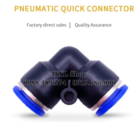 Cút góc chữ L, Đầu nối góc cắm nhanh ống hơi khí nén, ống nước phun sương, tưới cây - HTL Shop