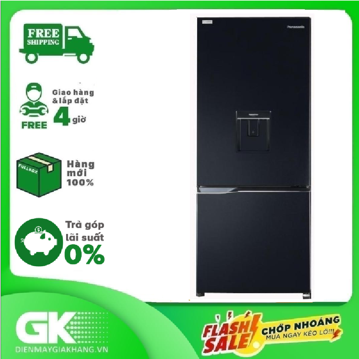 Tủ lạnh panasonic inverter 290 lít nr-bv320wkvn - bảo hành 2 năm - giao toàn quốc - freeship hcm