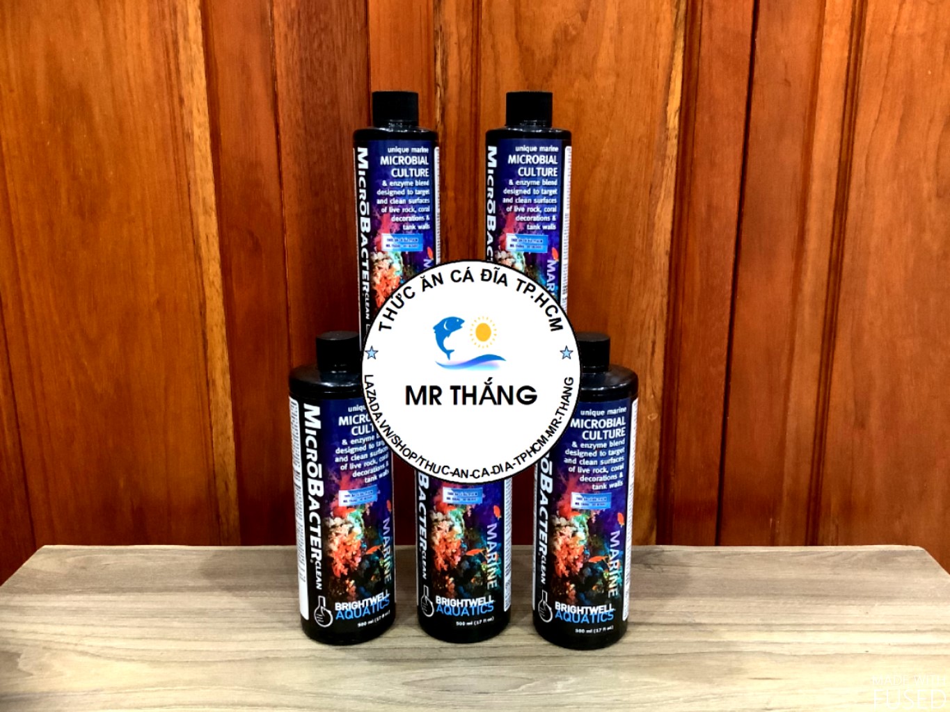 Brightwell Aquatics MicroBacter Clean : Nuôi cấy vi sinh vật và hỗn hợp Enzyme làm sạch bề mặt bể nước.