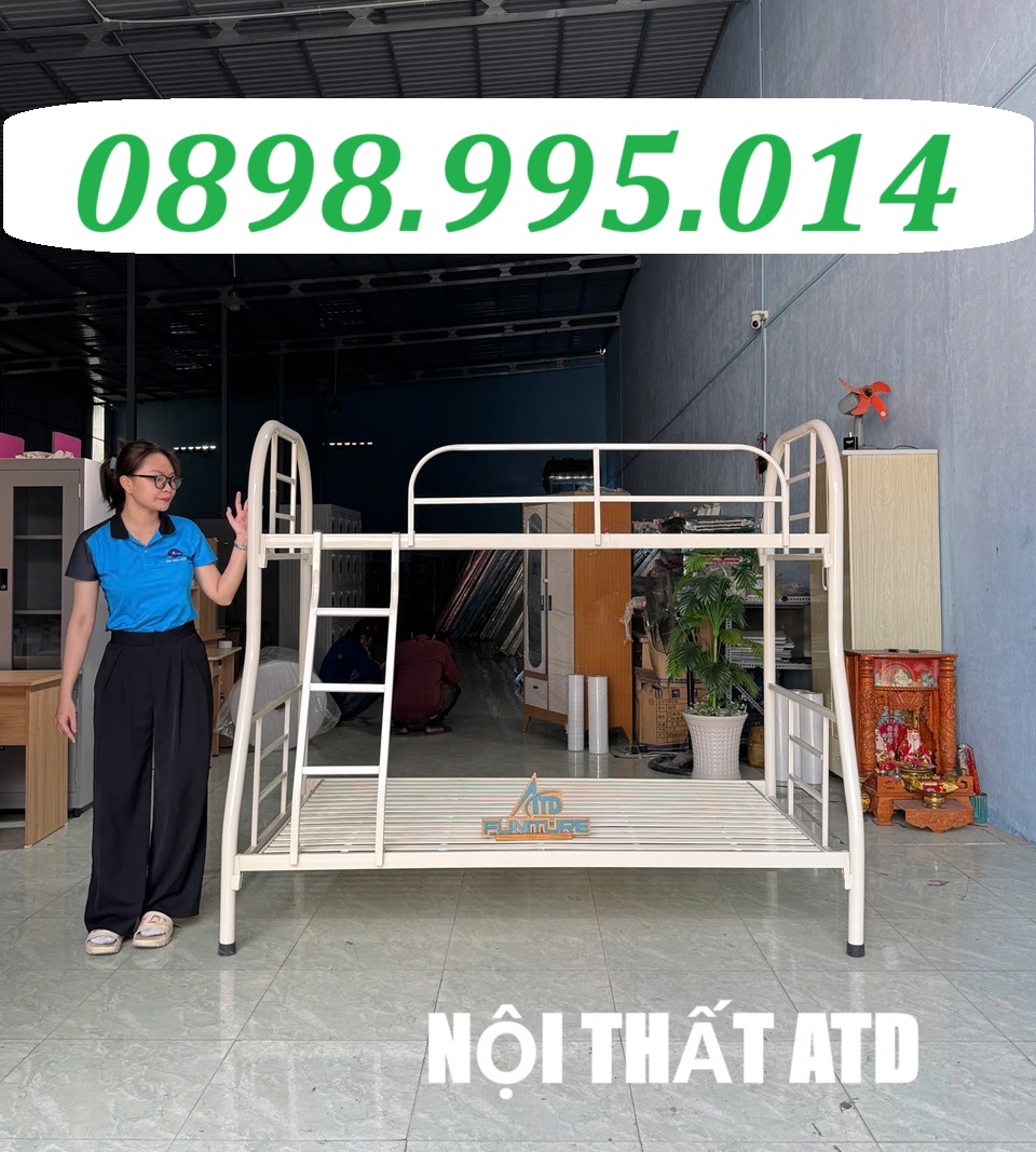 Giường tầng sắt thông minh- giường ngủ tầng sắt tròn cao cấp chịu lực tốt