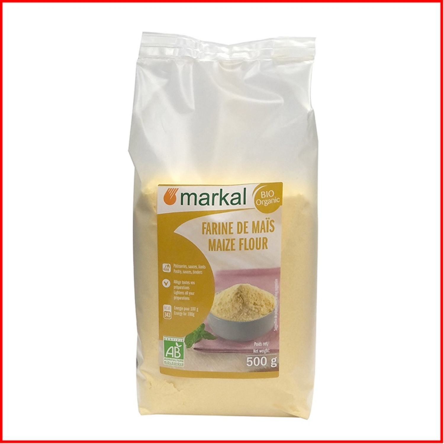 Bột bắp hữu cơ hạt mịn markal 500g - giftlife