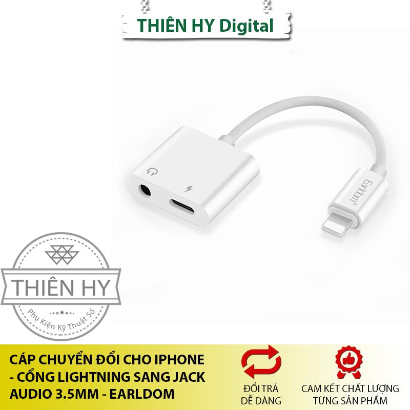 Cáp chuyển đổi vừa sạc vừa nghe điện thoại cho iphone - cổng lightning sang jack audio 3.5mm - earldom