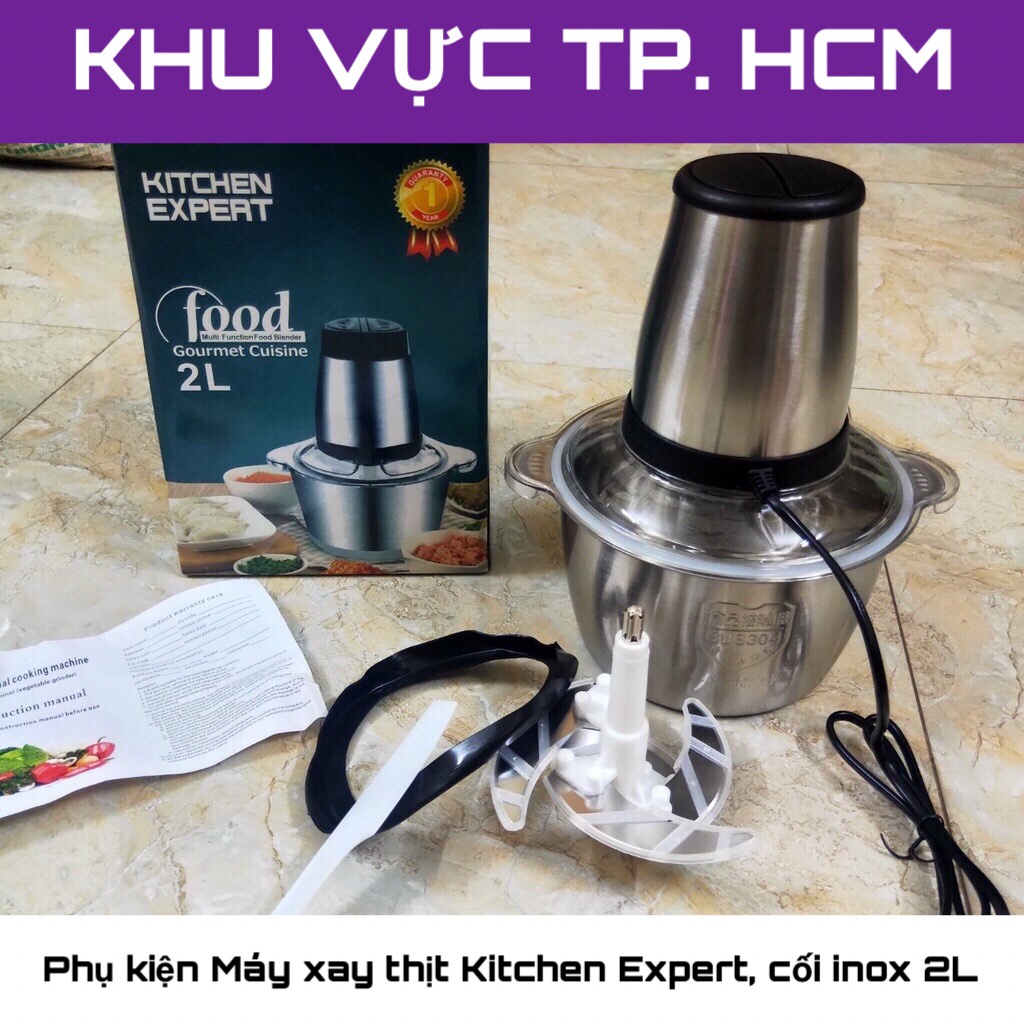 Phụ kiện máy xay thịt kitchen expert, cối inox 2l