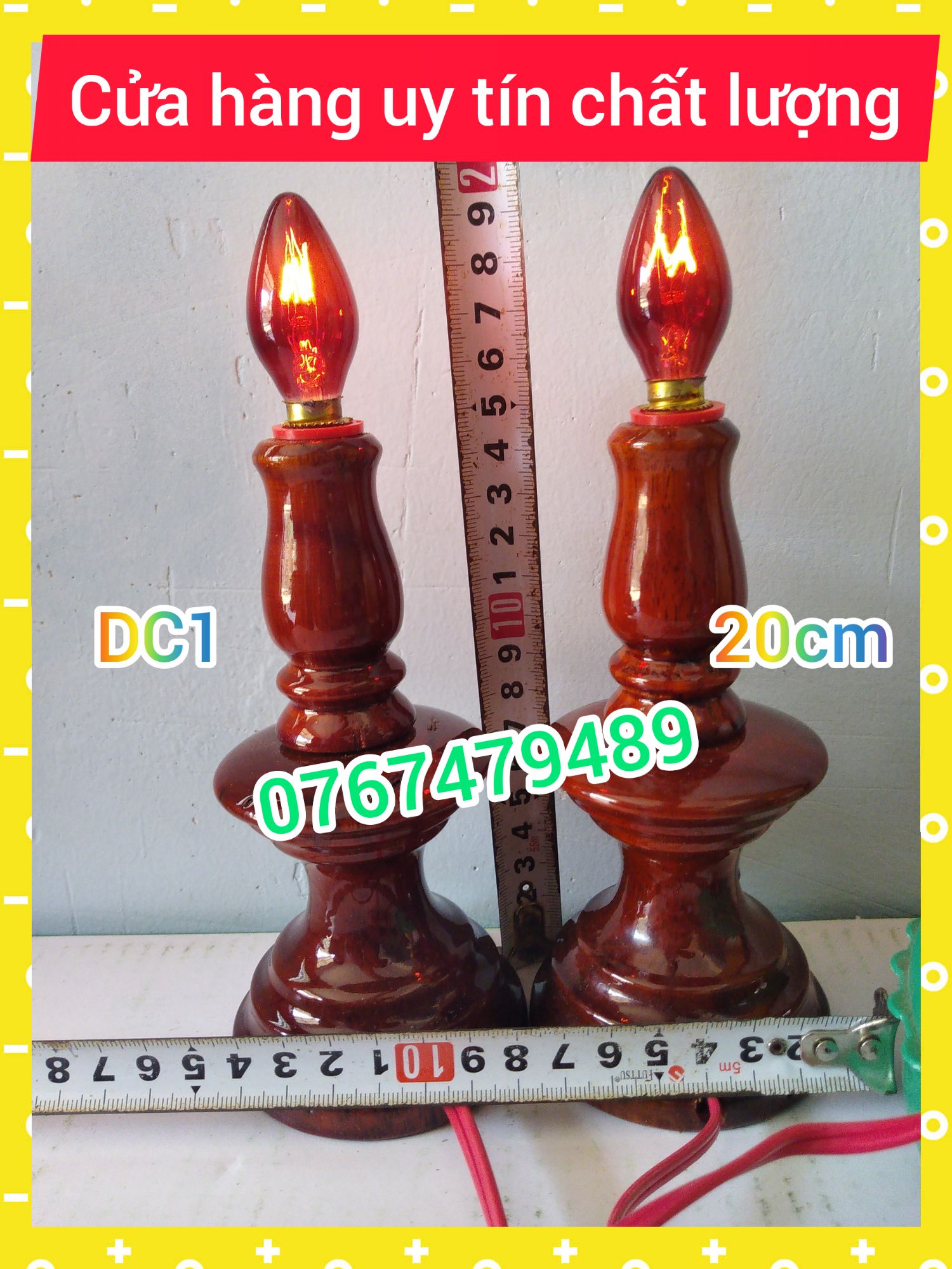 Cặp đèn thờ điện gỗ. đèn trang trí bàn thờ.đèn thờ cúng.đồ phong thủy . đồ gỗ mỹ nghệ