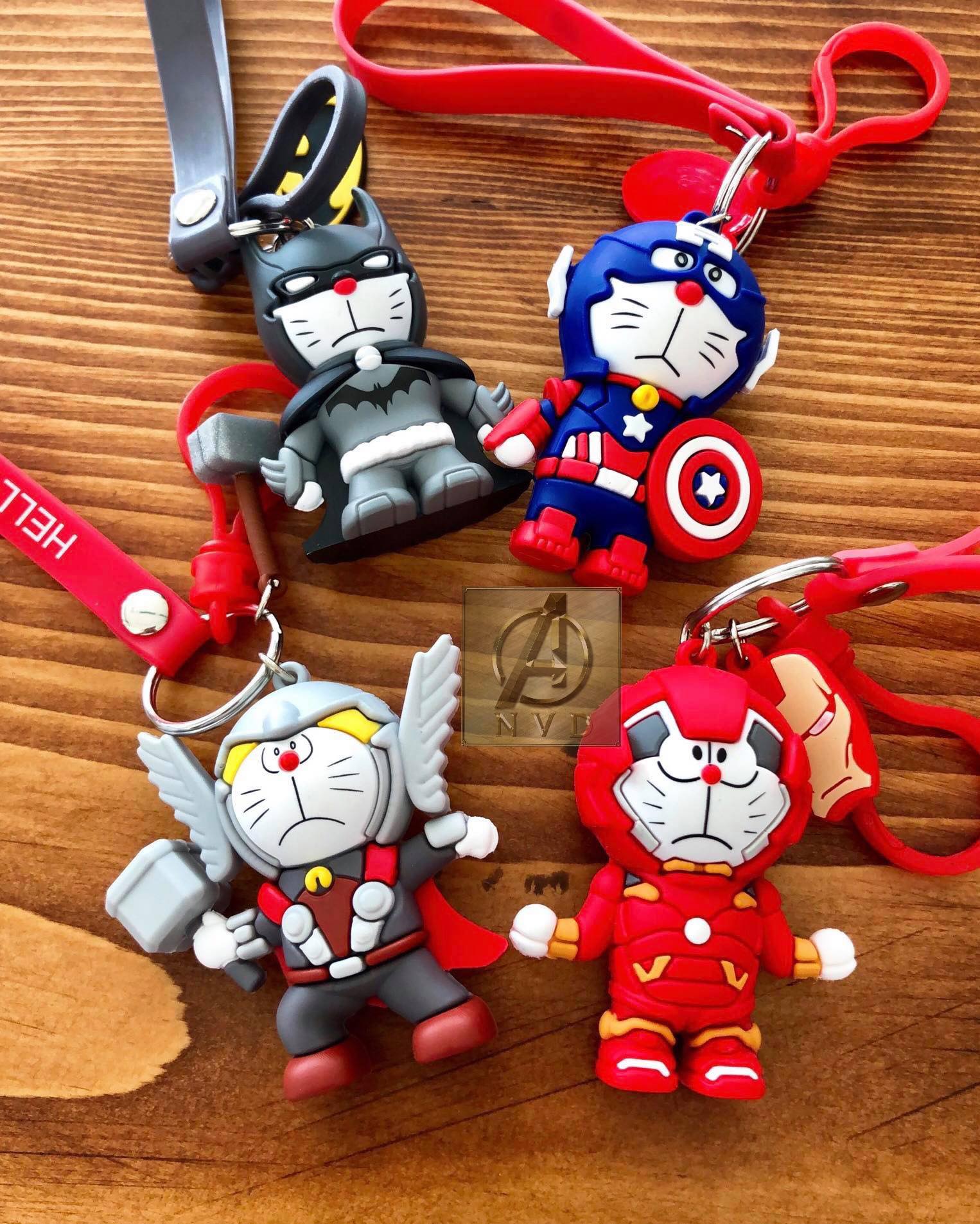 Móc khoá Doremon cosplay Avenger cute nhựa cao cấp