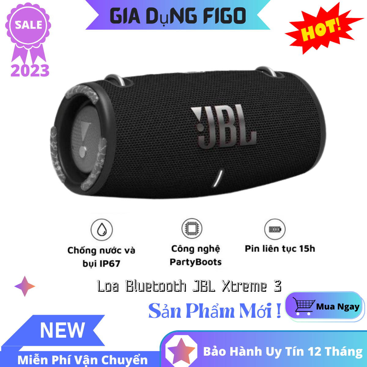 Loa jbl xtreme 3 , loa bluetooth jbl xtreme 3 , loa bluetooth di động , loa nghe nhạc karaoke công suất lớn 40w - pin trâu lên tới 15h sử dụng, bass mạnh,treble rời, kháng nước chống bụi ipx67, dễ dàng kết nối với bluetooth 5.1,