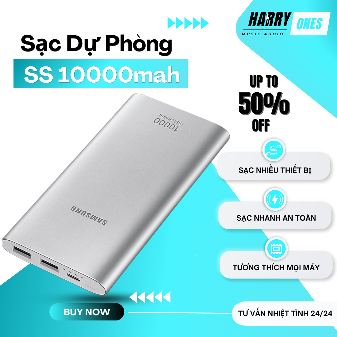 Pin sạc dự phòng samsung 10.000mah . sạc dự phòng samsung eb-p1100 10000mah hỗ trợ sạc nhanh qc 3.0 - harry ones