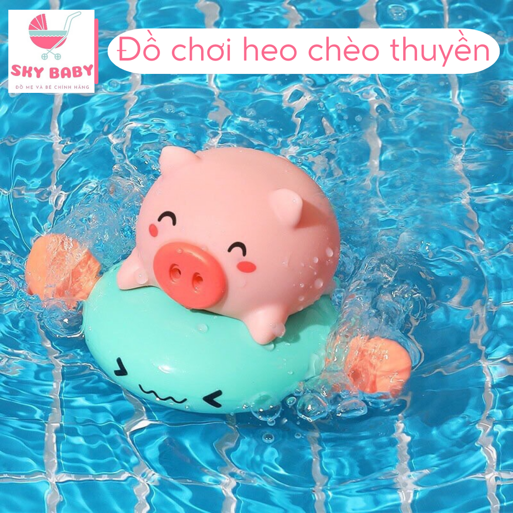 Đồ chơi nhà tắm phun nước, đồ chơi thả bồn tắm hình heo vặn cót đáng yêu đủ màu sắc cho bé