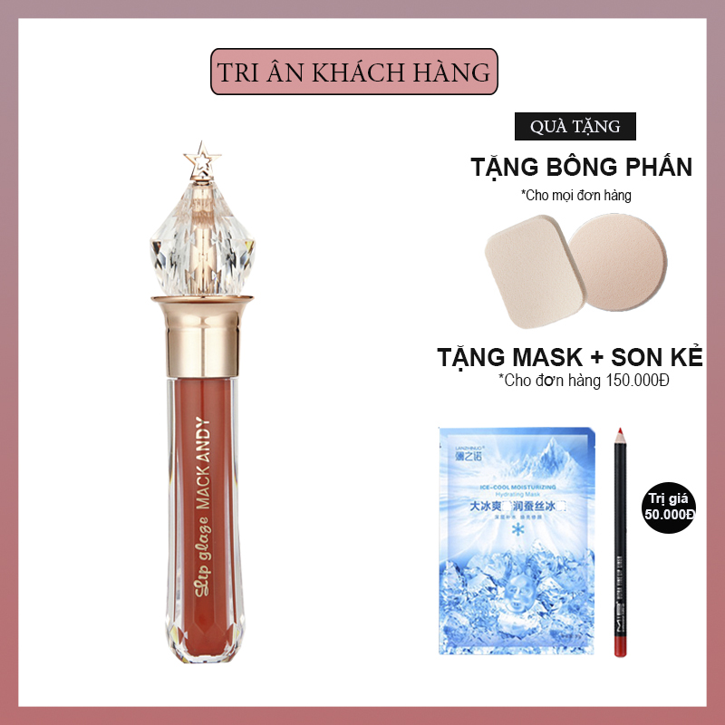 (MUA 1 SON TẶNG 1 BÔNG MÚT CAO CẤP) SON KEM LÌ Mack AnDy Vương Miệng Pha Lê Bền Màu Siêu chuẩn không lo trôi son (KHUYẾN MÃI 3 NGÀY) (GIẢM GIÁ CỰC SỐC)