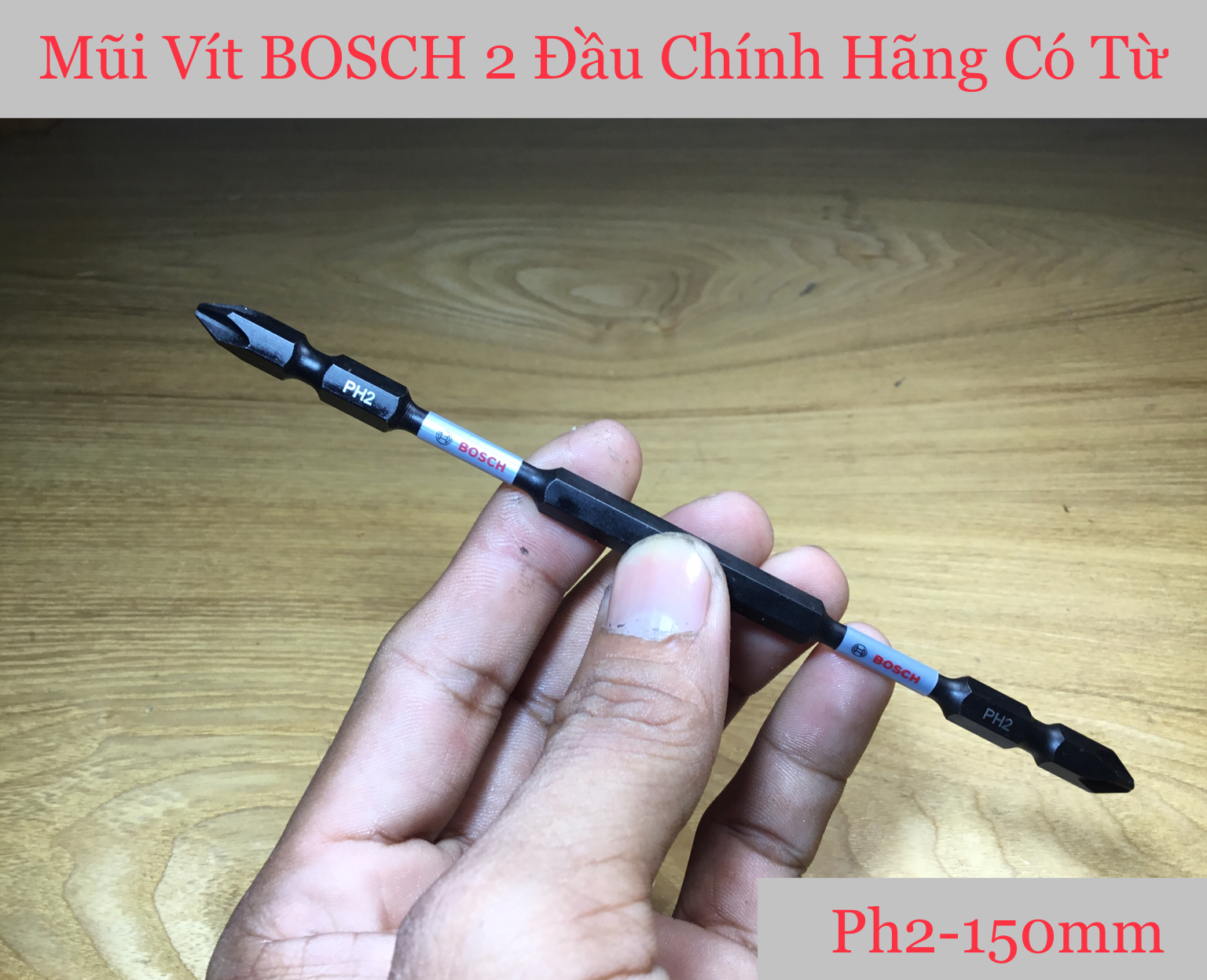 Mũi Vít 2 Đầu Mác Thép Cao Có Từ Tính Nhập Ph2 150mm