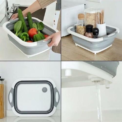 Bộ thớt đa năng-chậu gấp gọn - chậu gấp gọn kèm thớt đa năng