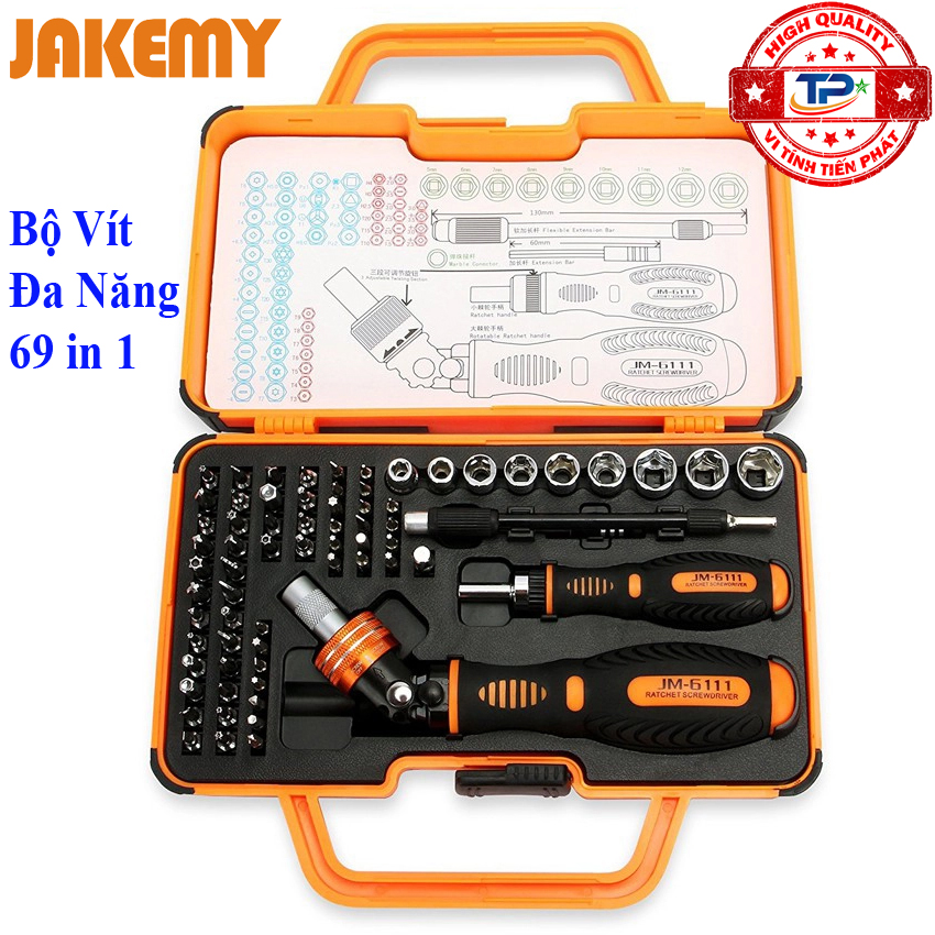 Bộ tua vít đa năng 69 in 1 Jakemy JM-6111 dụng cụ tháo ráp vô cùng tiện lợi