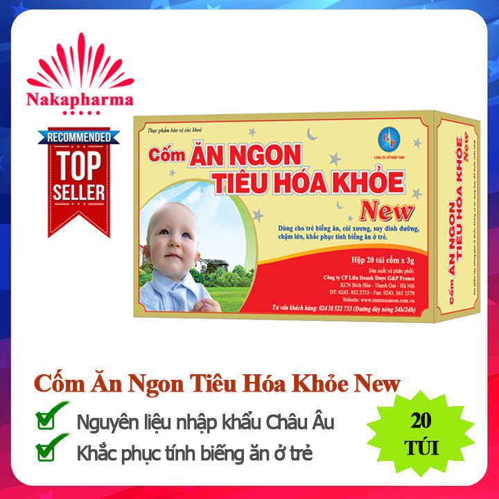 Cốm Ăn Ngon Tiêu Hóa Khỏe New - Dành cho trẻ còi xương, biếng ăn chậm lớn, hay ốm vặt