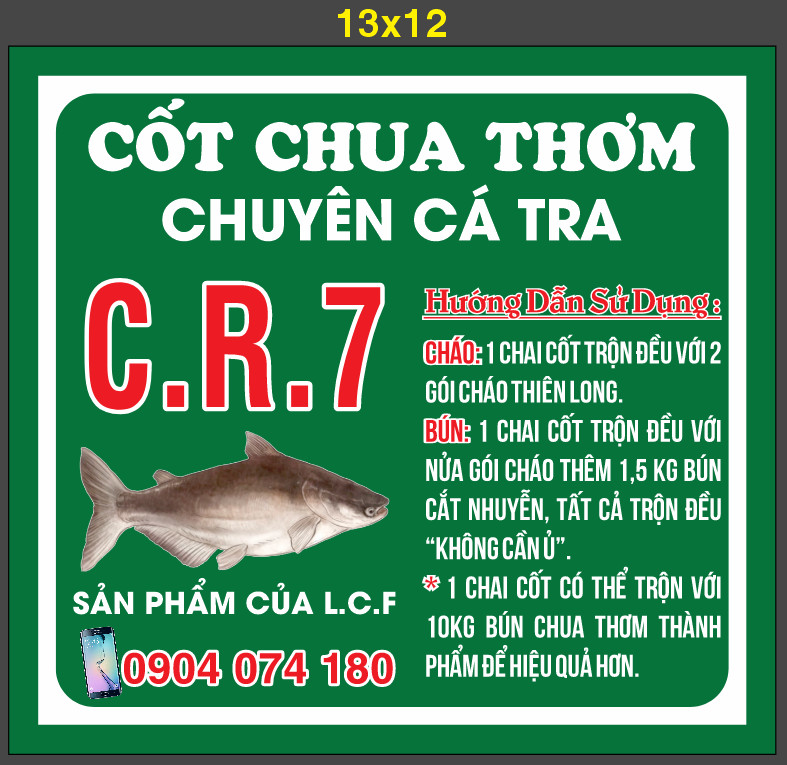 Cốt chua thơm c.r.7 chuyên dành cho cá tra