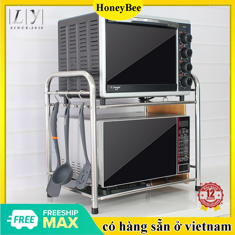 Kệ để lò vi sóng,kệ đựng gia vị nhà bếp， kệ bếp đa năng 2 tầng,kệ inox 304, kệ lưu trữ