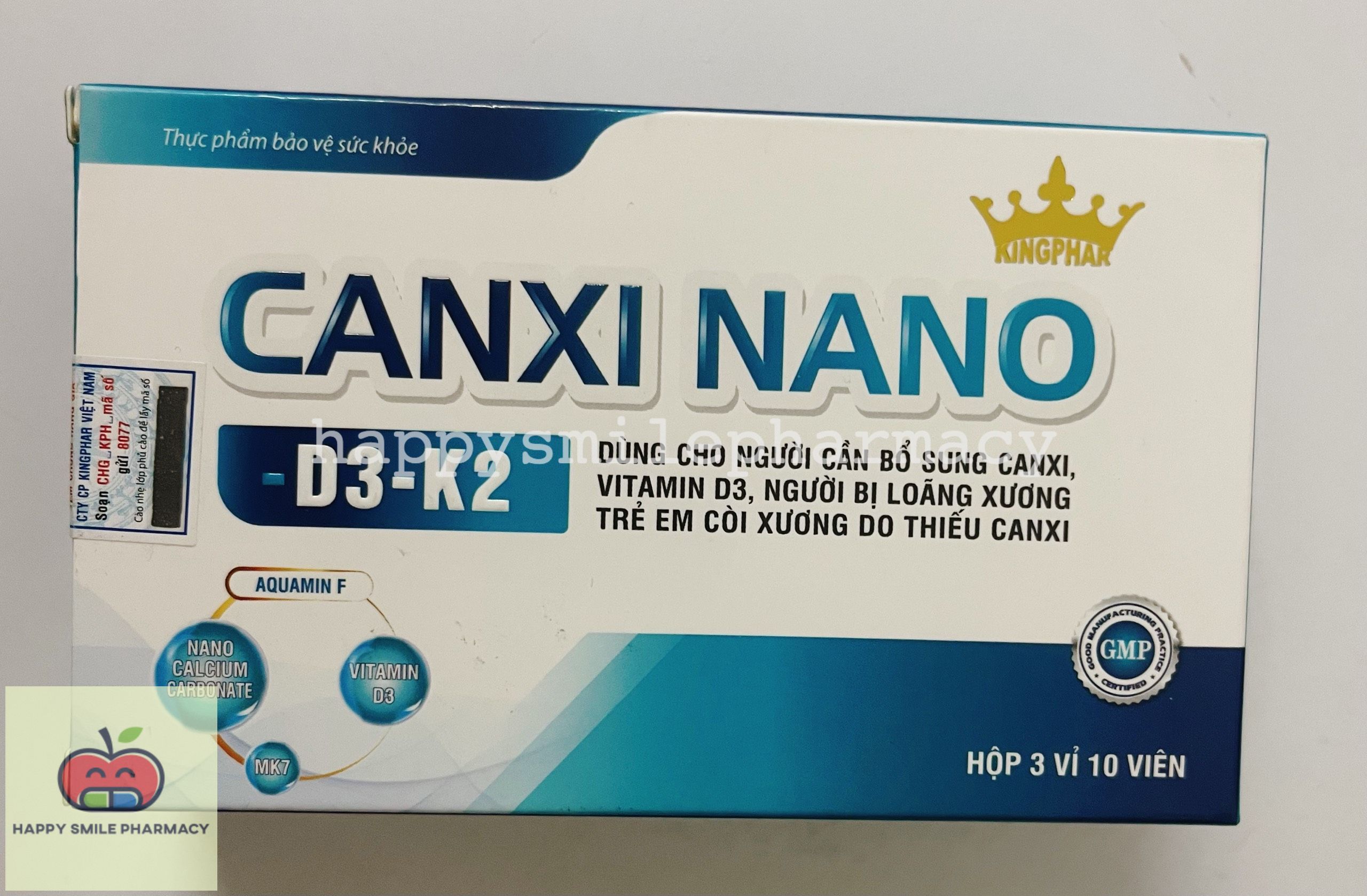 CANXI NANO D3 K2 30 viên - bổ sung canxi và vitamin